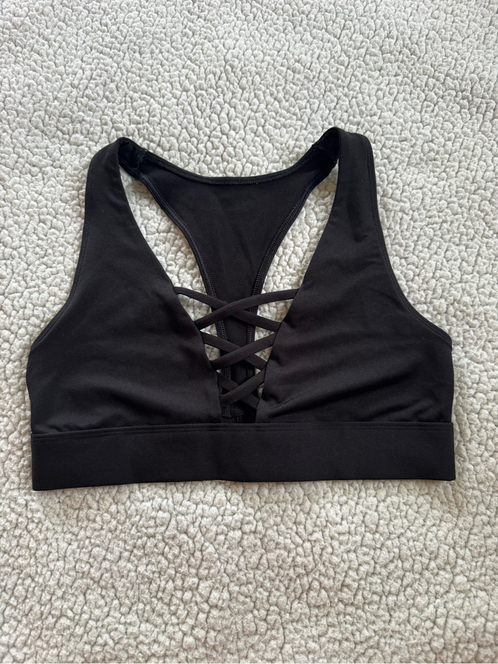 PINK Victoria's Secret Black Crisscross Front Sports Bra